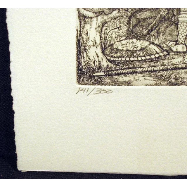 Charles Bragg "Pissing" Hand Signed & Numbered Etching For Sale - Image 4 of 6