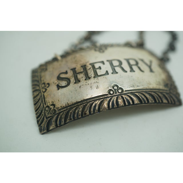 Antique Sterling Silver Bourbon Scotch Sherry Rye Liquor Decanter Labels 50g - Set of 4 For Sale - Image 9 of 12
