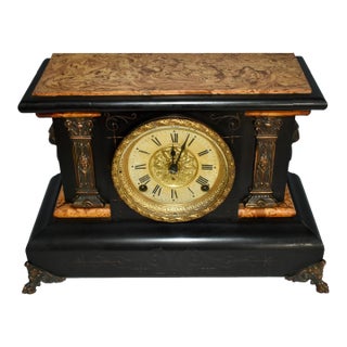 Antique Decorative Ornate Seth Thomas Victorian Mantel Clock For Sale