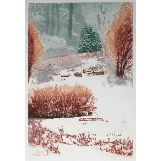 Truyard "Spring Time" Minimalist Landscape Lithograph, Mid 20th Century For Sale