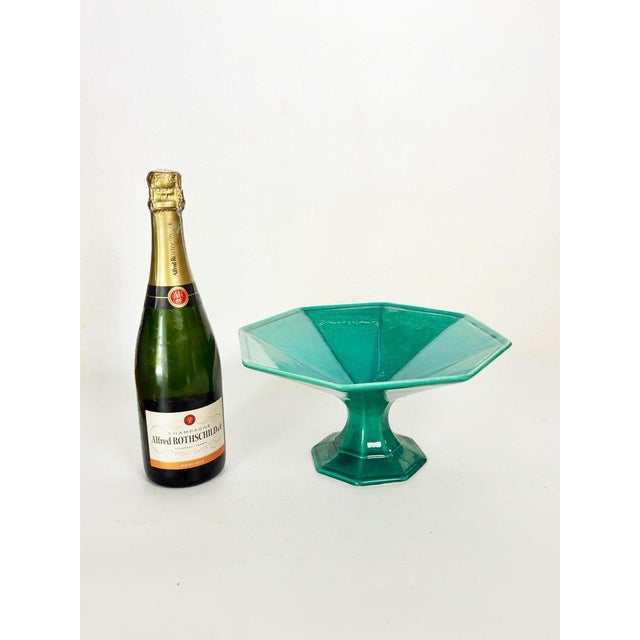 Art Deco Style Green and Blue Fruit Bowl, France, 1940s For Sale - Image 3 of 12