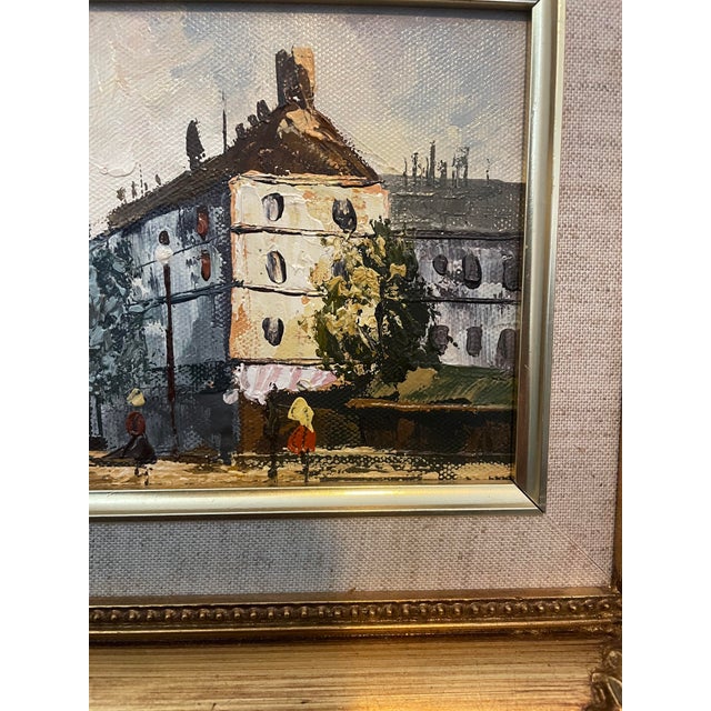 Mid 20th Century Mid 20th Century European Street Scene Original Framed Painting For Sale - Image 5 of 8