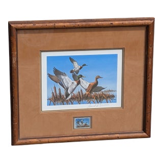 1970s Minnesota Duck Stamp Print & Stamp 1977 – "First of State" – Mallards Signed by David Maass For Sale
