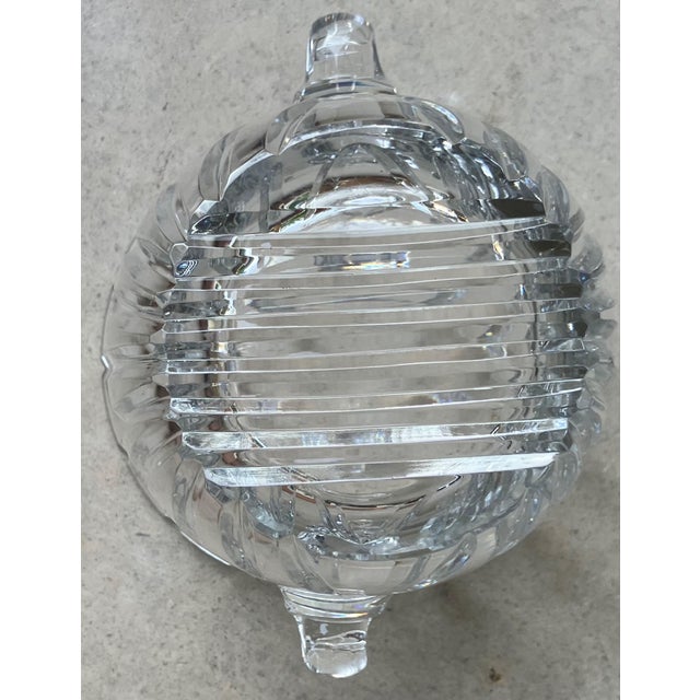 Late 20th Century Flared Swirl Cut Crystal Nautilus Shell Applied Handles Ice Bucket in the Manner of Tiffany & Company For Sale - Image 10 of 18