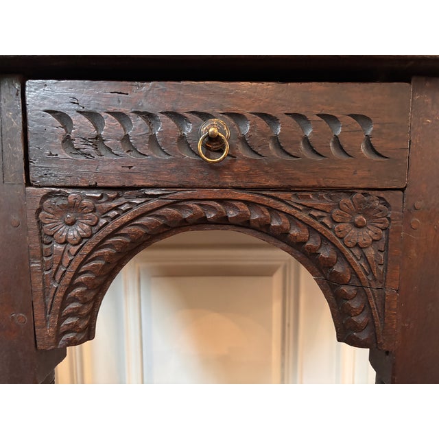 Antique Jacobean James I Joined Oak Console Table With Drawer For Sale In Minneapolis - Image 6 of 12