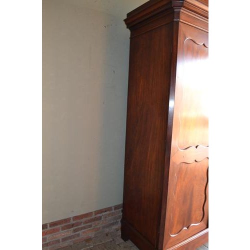 Wood Antique Biedermeier Mahogany Wardrobe For Sale - Image 7 of 10