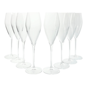 Luigi Bormioli “Atelier” Set of 8 Fluted Champagne Glasses 10”