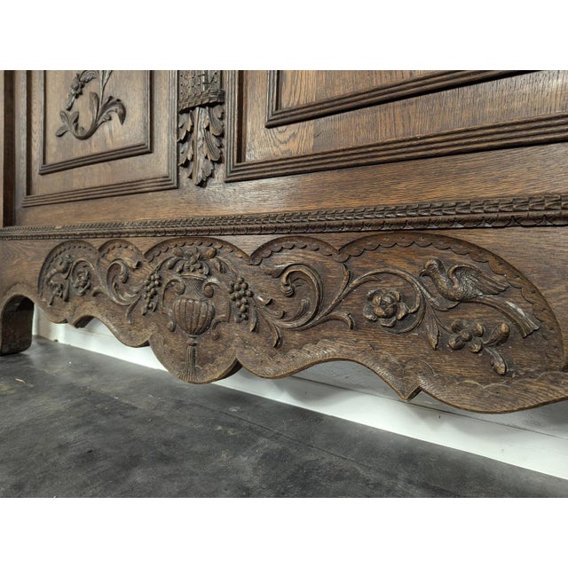 Brown Norman Bed in Richly Carved Oak For Sale - Image 8 of 17
