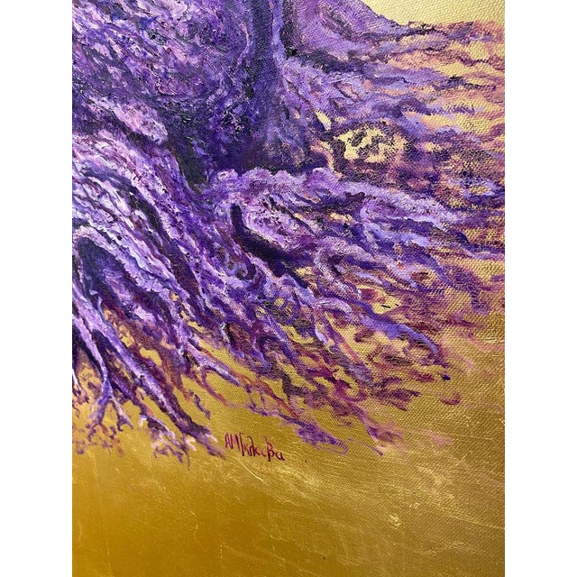 Anastasia Gklava, Grandiose, Realist Purple & Lavender Olive Tree, 2022, Oil & Gold Leaf Canvas For Sale - Image 15 of 18