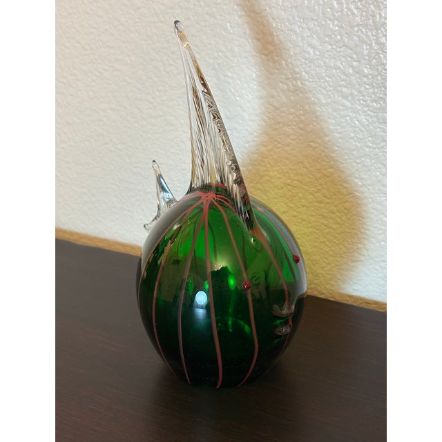 Murano Murano Vintage Hand Blown Glass Blow Fish Sculpture For Sale - Image 4 of 6