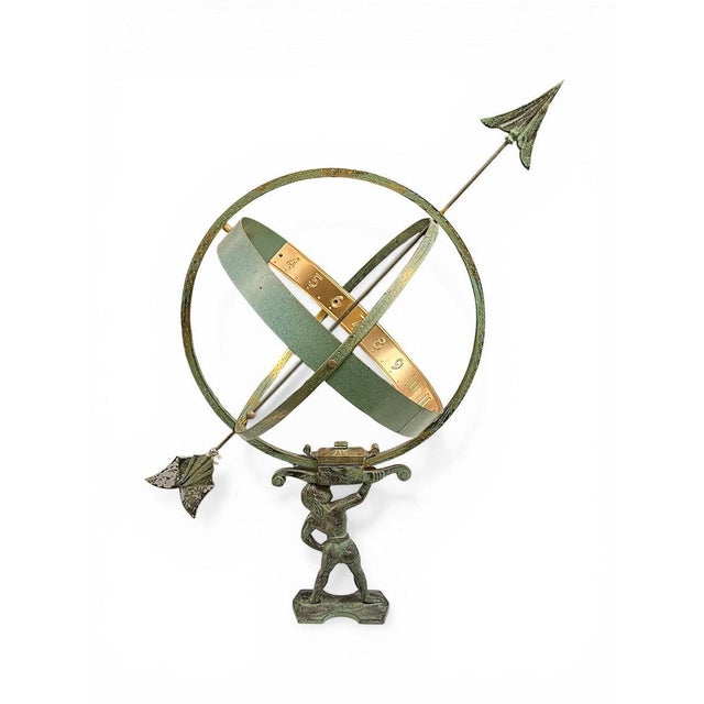 Classical Roman Bronze Armillary With Verdigris Patina For Sale - Image 3 of 12