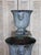 Blue Antique French Cast Iron Garden Urns by Paris and Cie, 1890s, Set of 2 For Sale - Image 8 of 10