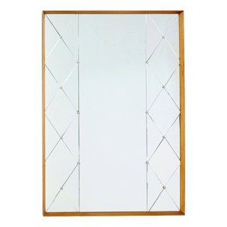 Mid-Century Swedish Oak Framed Harlequin Wall Mirror, 1960 For Sale