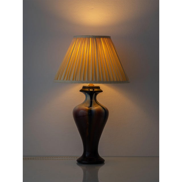 Belgian Art Deco Flambé Glaze Ceramic Table Lamps, 1920s, Set of 2 For Sale - Image 3 of 18