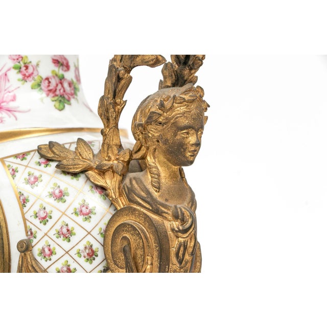 19th C. French Louis XVI Sèvres-Style Porcelain & Ormolu Mantel Clock, Signed Theodore B. Starr Ny For Sale In Boston - Image 6 of 18