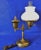 Vintage Mid Century Brass White Hobnail Milk Glass Students Desk Lamp For Sale - Image 9 of 13