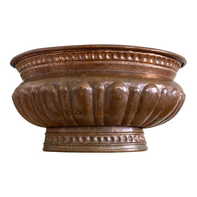 Large Turkish Copper Jardinier Planter Wine Cooler or Firewood Holder For Sale