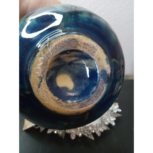 1980s Gorgeous Signed David Farrel Westmoore Nc Art Studio Reactive Glaze Depose Vase. For Sale - Image 5 of 7