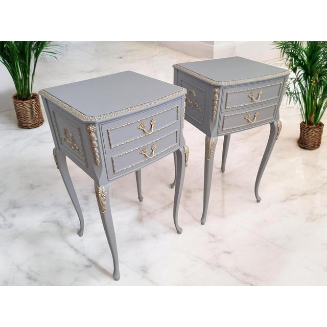 French Louis XV Olympus Bedside Tables, Set of 2 For Sale - Image 5 of 18