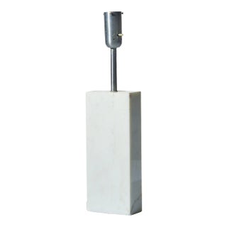 Vintage White Marble and Brushed Chrome Table Lamp, Attributed to Elizabeth Kauffer for Nessen Studios For Sale