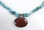 Turquoise Carnelian Sterling Silver Necklace For Sale - Image 4 of 8