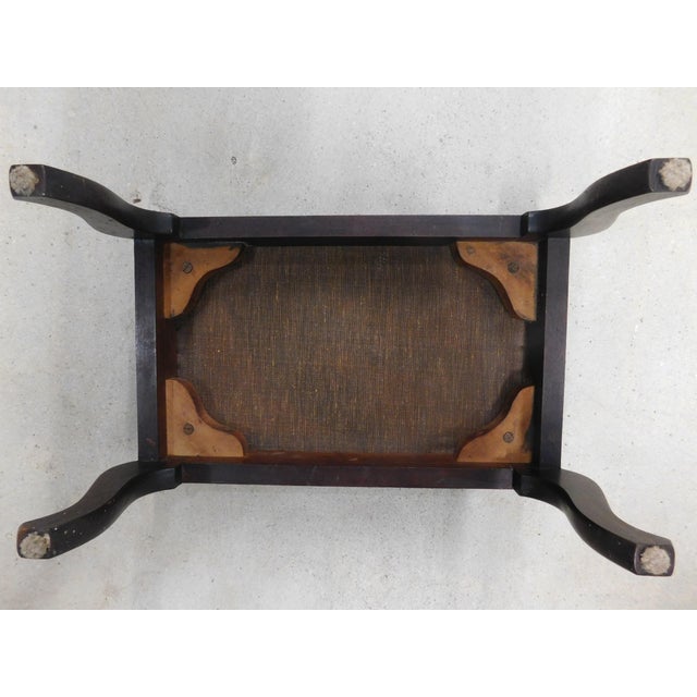 Wood 1960s Mid Century Stool With Hand Made Folk Art Needlepoint For Sale - Image 7 of 8