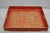 Late 20th Century Red Lacquered Wood Ancient Egyptian Hieroglyphic Gold Papyrus Square Bar Tray For Sale - Image 10 of 12