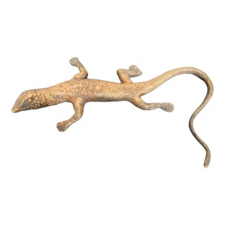 Art Deco Bronze Lizard Figurine For Sale