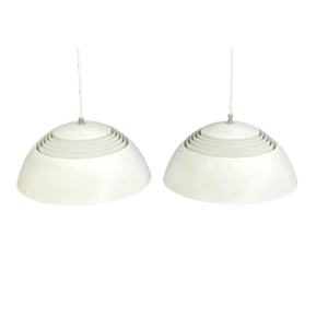 1960's White Metal Aj Royal 500 Suspension Pendants Attributed to Arne Jacobsen for Louis Poulsen- a Pair