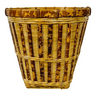Late 20th Century Tortoise Bamboo Planter For Sale