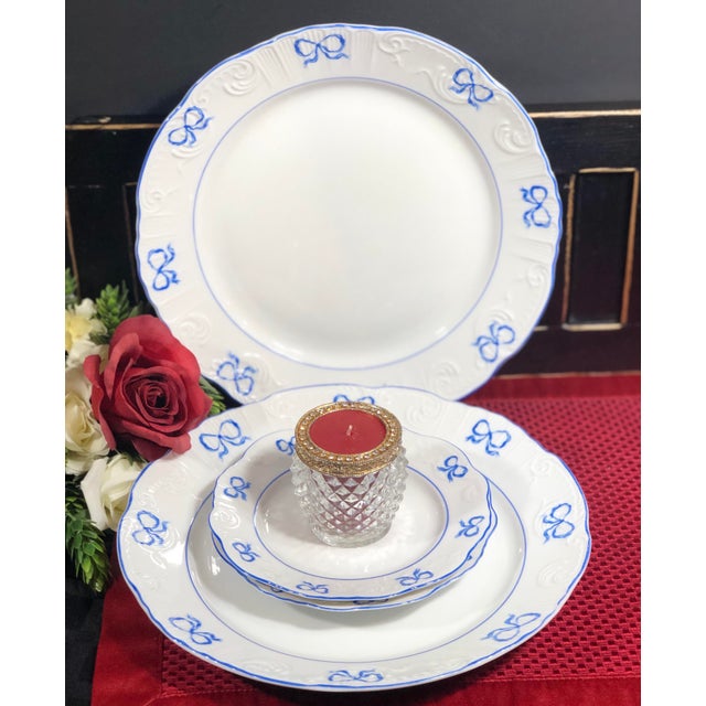 Ruben Blue Vista Alegre Blue Ribbon Dinner / Bread Plates, Portugal 4 Piece Set Chairish