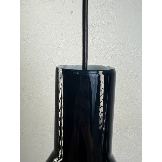 1960s Danish Mini P&T Pendant Lights in Dark Blue Glass by Michael Bang for Holmegaard, 1960s, Set of 2 For Sale - Image 5 of 8