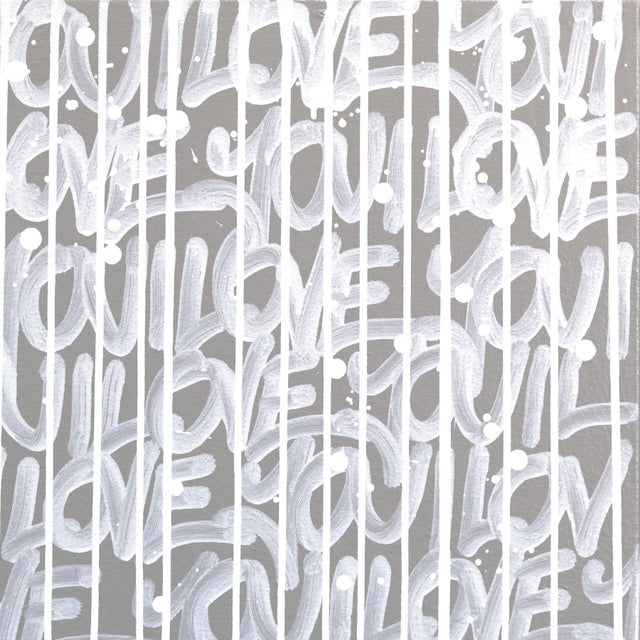 My Heart Lights Up When I'm With You - Original Love Text Street Art Painting on Canvas For Sale In Los Angeles - Image 6 of 9