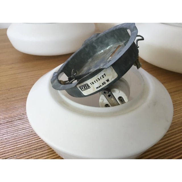Matt White Glass Model RZB Ceiling Lamps from Rudolf Zimmerman, 1970s, Set of 4 For Sale - Image 4 of 6