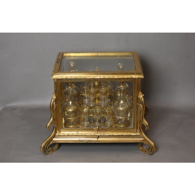 Gilt Bronze Liquor Cabinet Set, Set of 18 For Sale - Image 12 of 14
