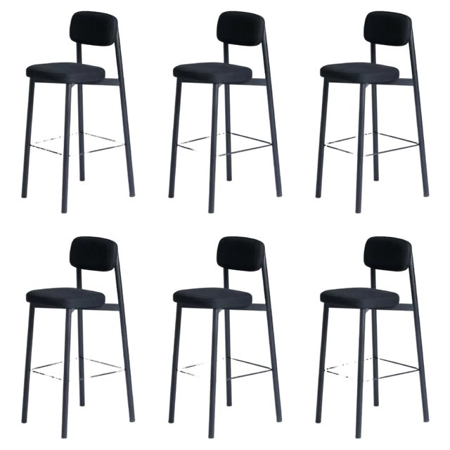 Black Residence 75 Counter Chairs by Kann Design, Set of 6 For Sale