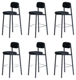 Black Residence 75 Counter Chairs by Kann Design, Set of 6