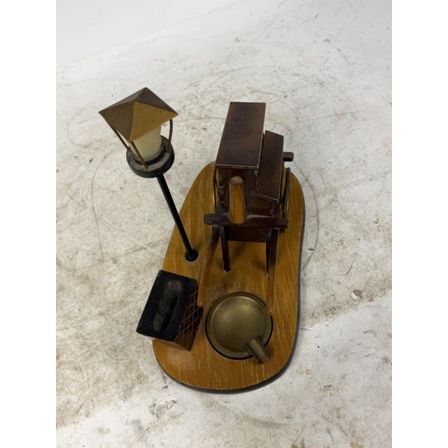 Wooden Ashtray with Decorative Carriage, 1930s For Sale - Image 9 of 10