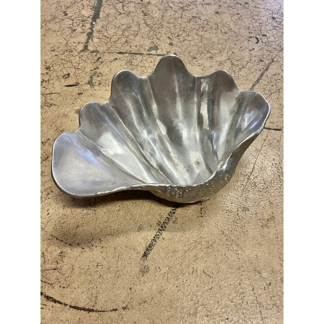 Late 20th Century Late 20th Century Silver Pewter Clam Bowl For Sale - Image 5 of 6