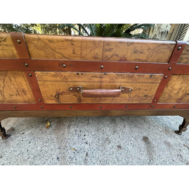 Animal Skin Ralph Lauren Style Leather Trunk Coffee Table For Sale - Image 7 of 11