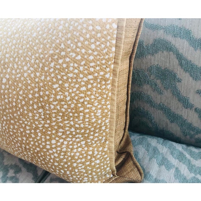 Textile Thibaut Fawn Straw Inside Out Performance Cheetah Animal Pattern Pillow Covers - a Pair For Sale - Image 7 of 9