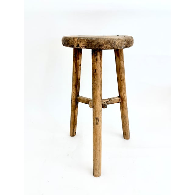 Rustic Elm Milking Stool For Sale In Los Angeles - Image 6 of 9