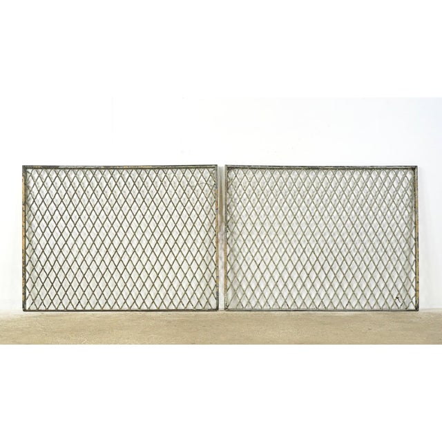 Pair of Reclaimed Industrial Steel Mesh Security Panels 41.5 X 31 In. For Sale - Image 10 of 10