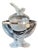 Caviar Dish Igor in Partially Frosted Crystal Glass by Lalique, 1990s For Sale
