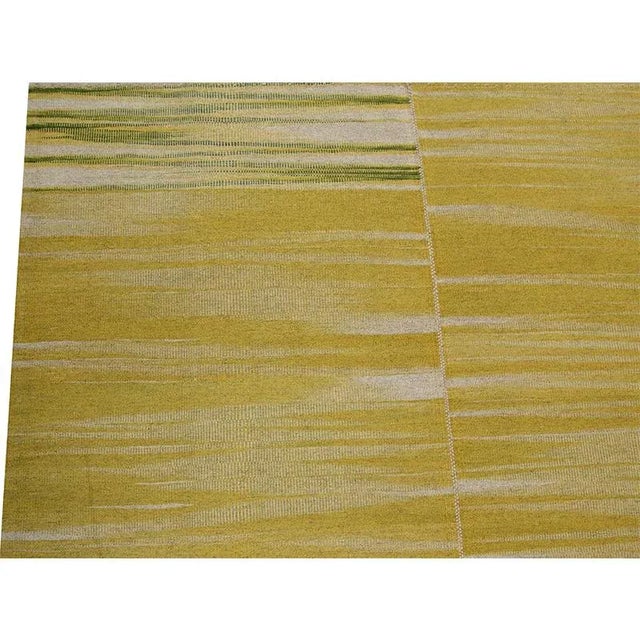 Handwoven Flatweave Scandinavian Style Persian Kilim Area Rug 4'4" X 6'3" For Sale - Image 4 of 10