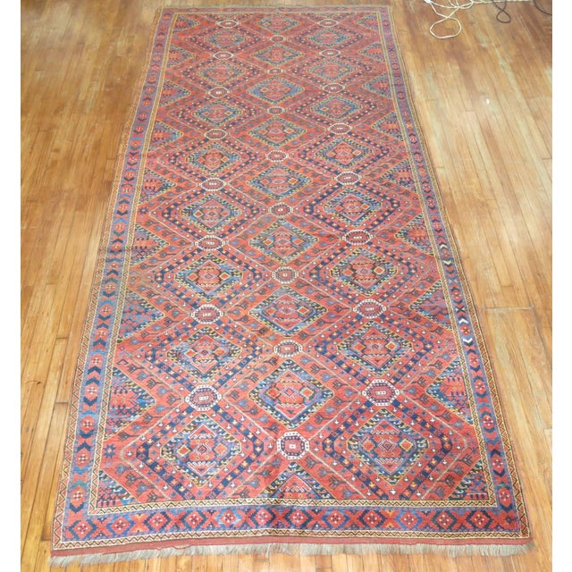 Rustic Gallery Size Antique Beshir Carpet For Sale In New York - Image 6 of 6