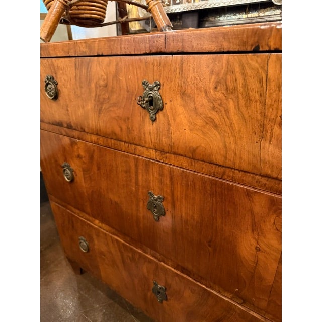 19th C German Biedermeier Walnut Chest For Sale - Image 11 of 12
