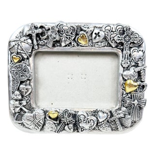 Vintage Cross and Heart Picture Frame For Sale