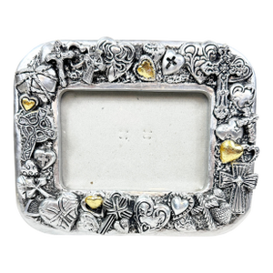 Vintage Cross and Heart Picture Frame
