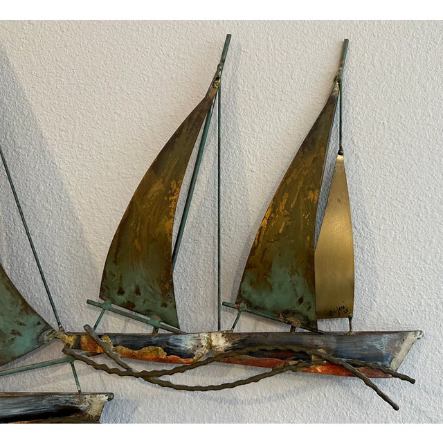 1970s Curtis Jere Sailboat Wall Sculpture For Sale - Image 11 of 11